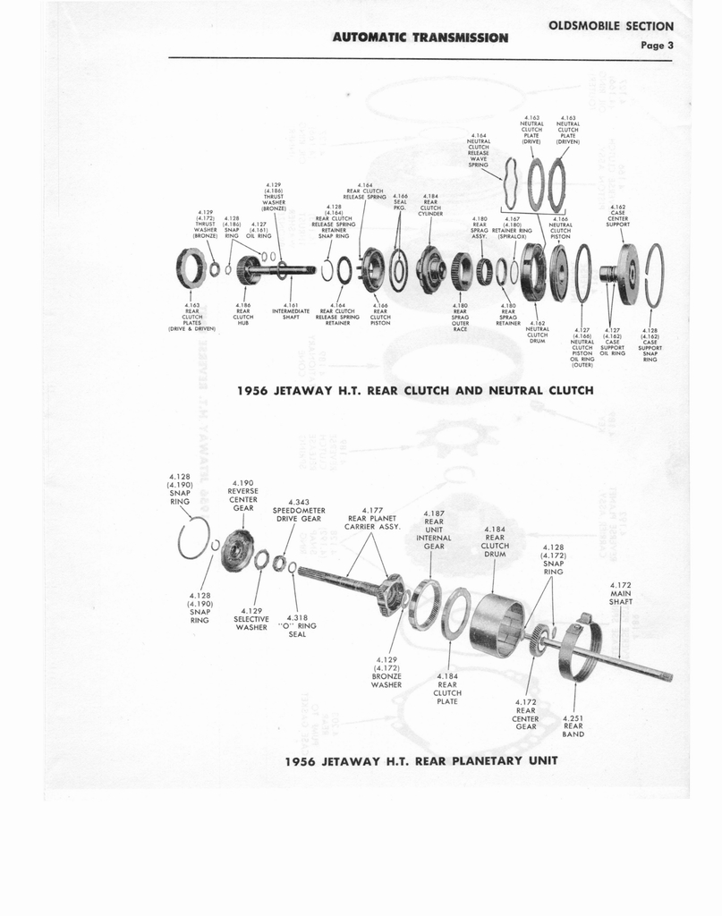 1956 GM Automatic Transmission Parts Catalog Supplement to A-3010 page